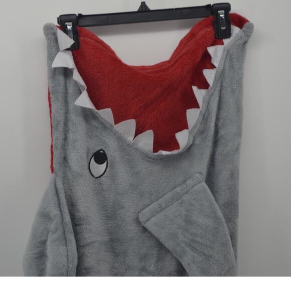 Shark Blanket Kids Mouth Fleece Sleeping Bag Gray Blue OS - Picture 12 of 15